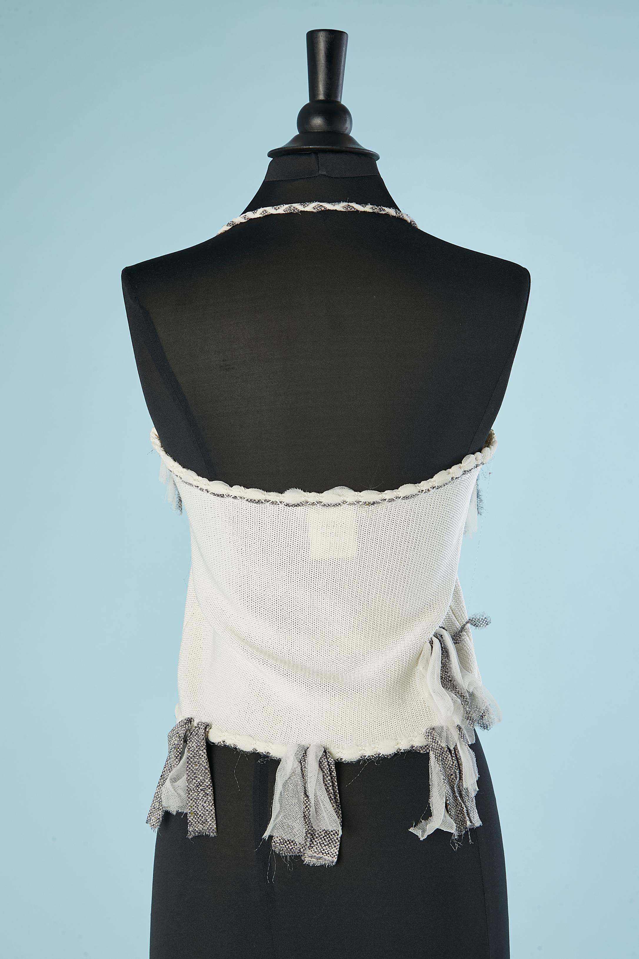 Ensemble cardigan et bustier en tricot blanc cassé - Christian Dior Boutique  en vente 7