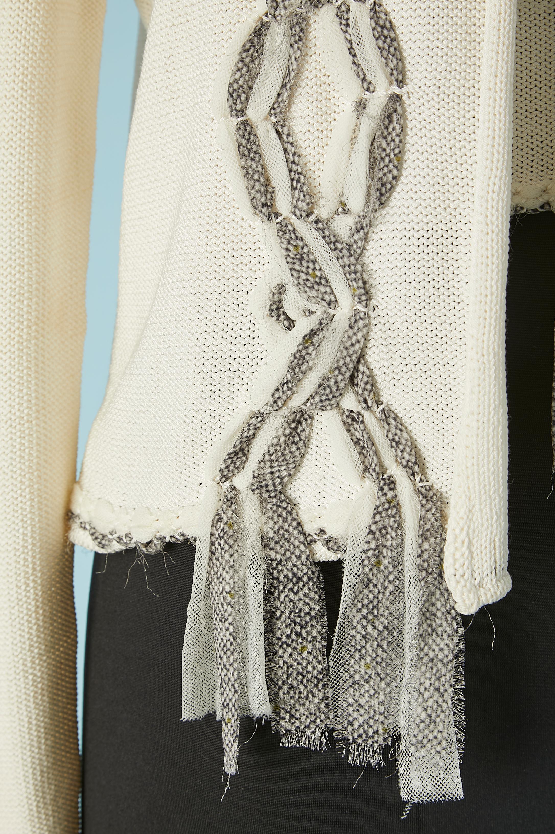 Off-white knit cardigan and bustier ensemble Christian Dior Boutique  In Excellent Condition For Sale In Saint-Ouen-Sur-Seine, FR