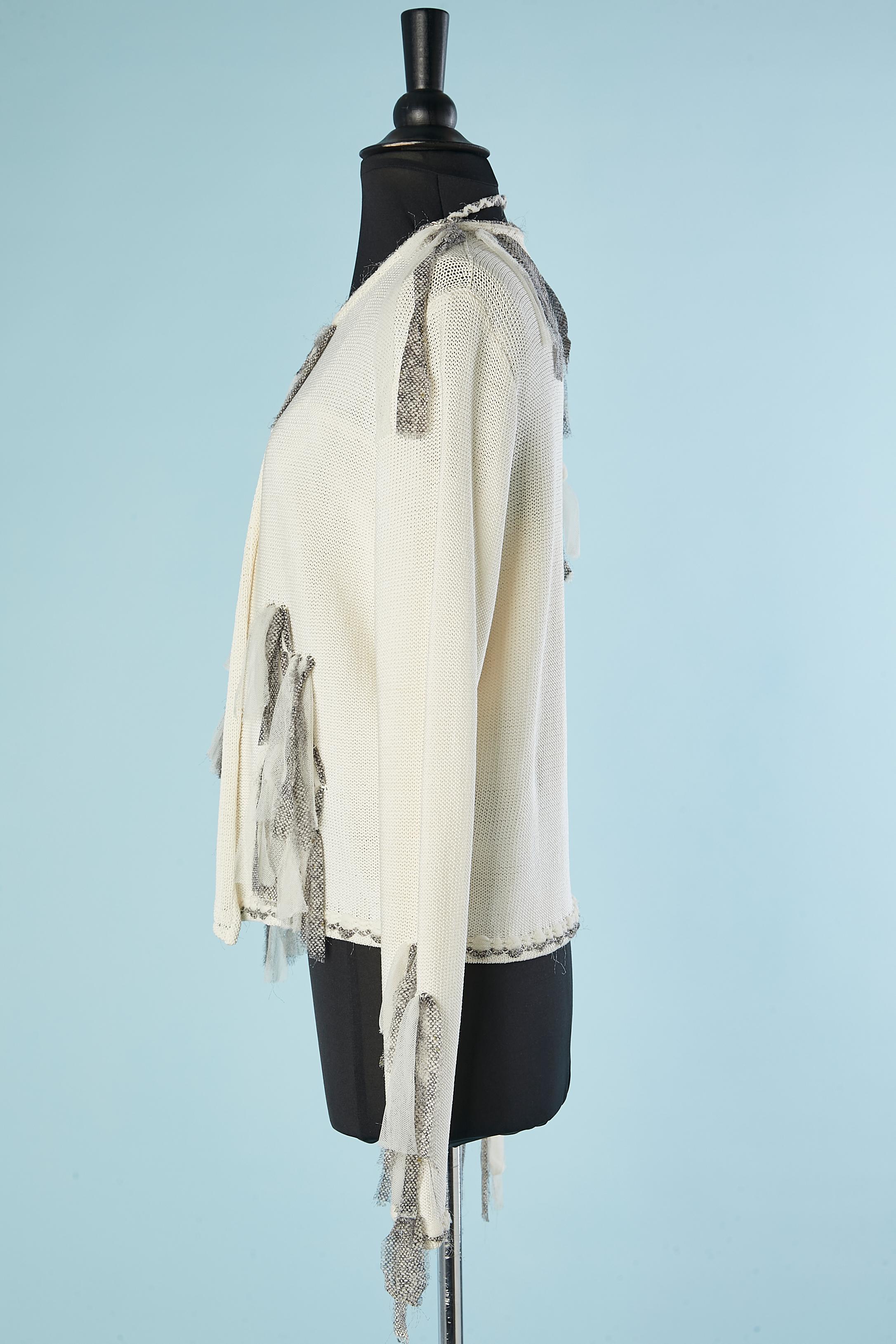 Ensemble cardigan et bustier en tricot blanc cassé - Christian Dior Boutique  en vente 1