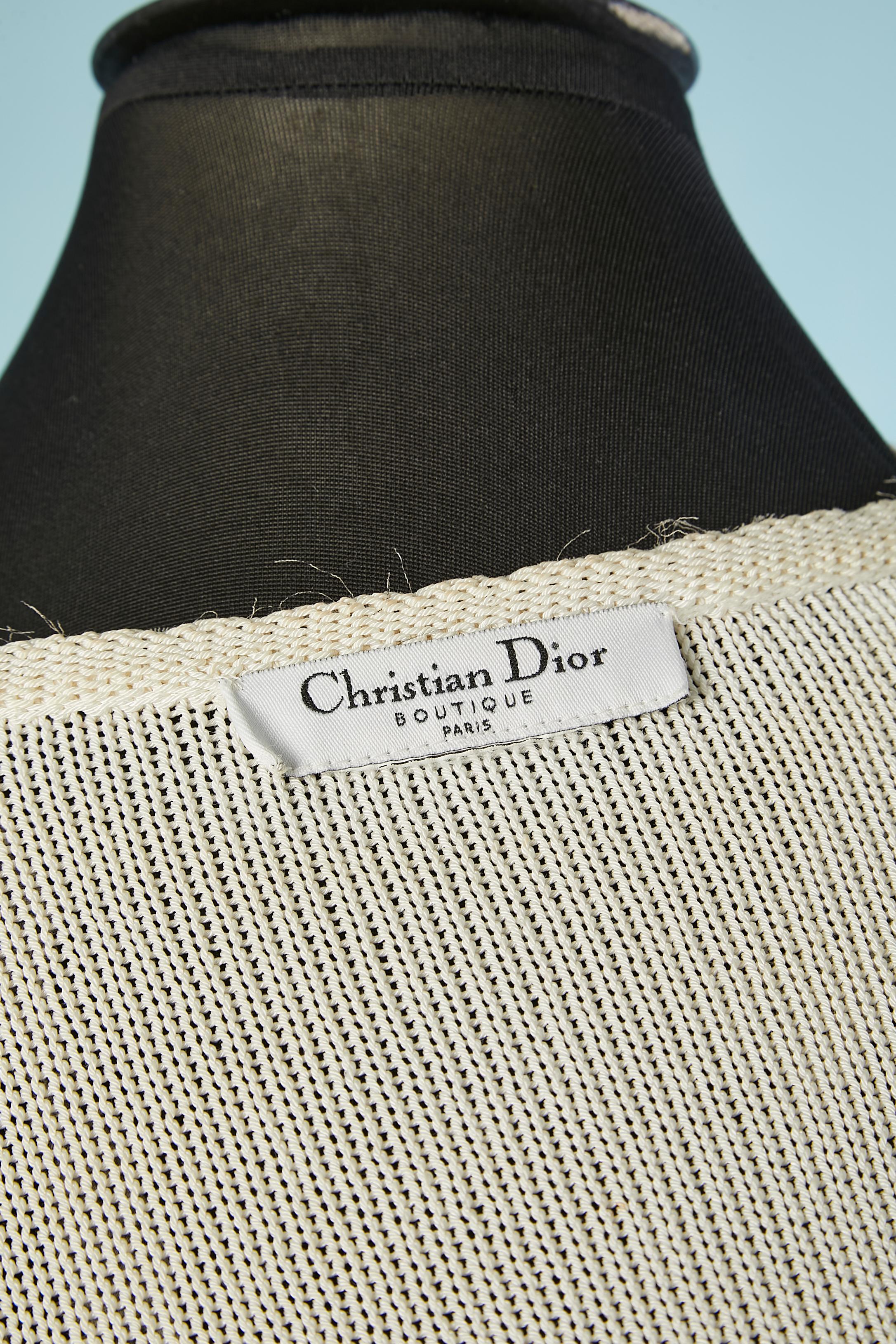 Ensemble cardigan et bustier en tricot blanc cassé - Christian Dior Boutique  en vente 3