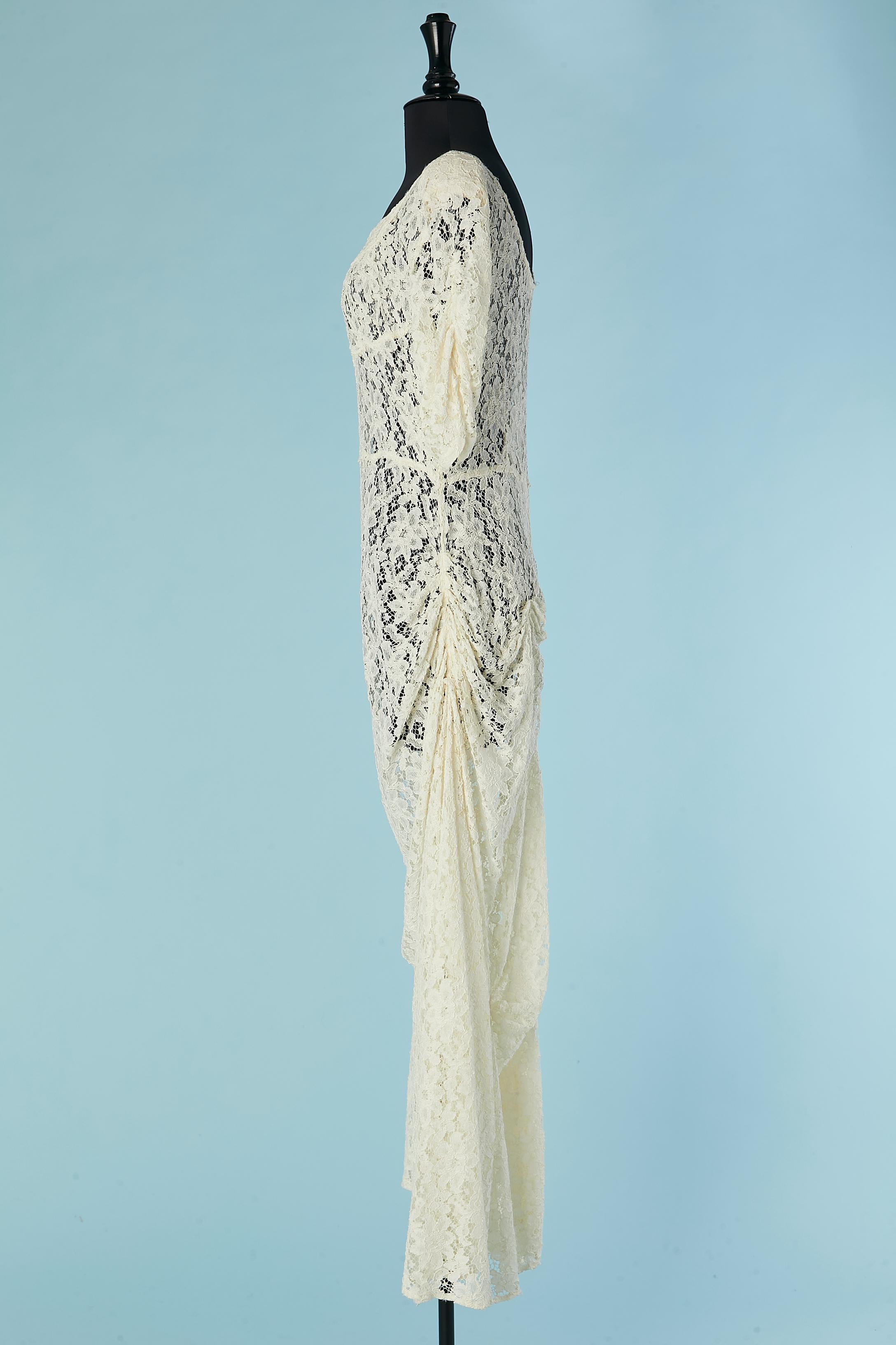 Abito da sera o da sposa in pizzo bianco sporco Marrika Nakk in vendita 1