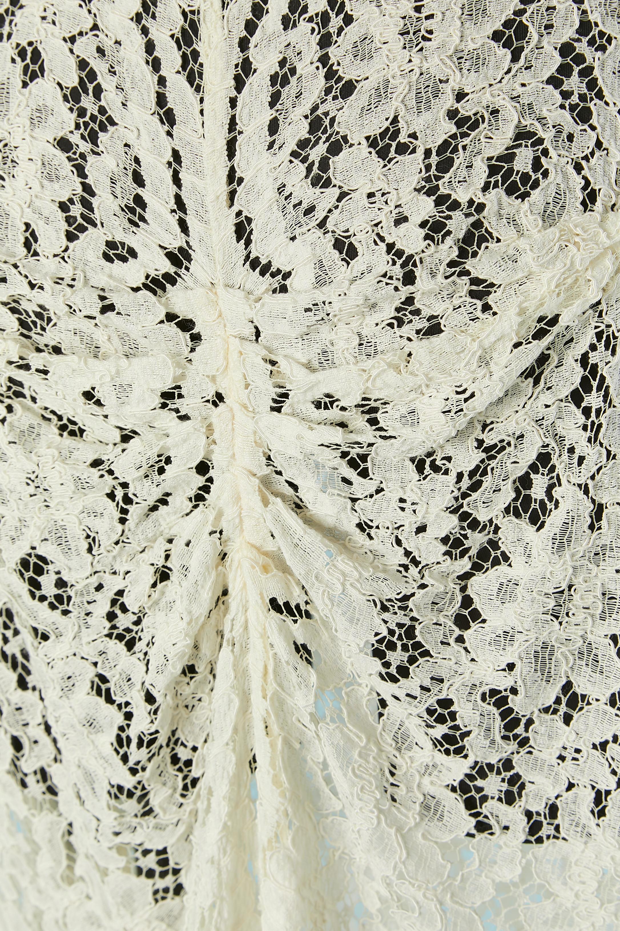 Abito da sera o da sposa in pizzo bianco sporco Marrika Nakk in vendita 3