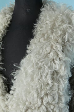 Gilet en shearling d'agneau écru SONIA Rykiel