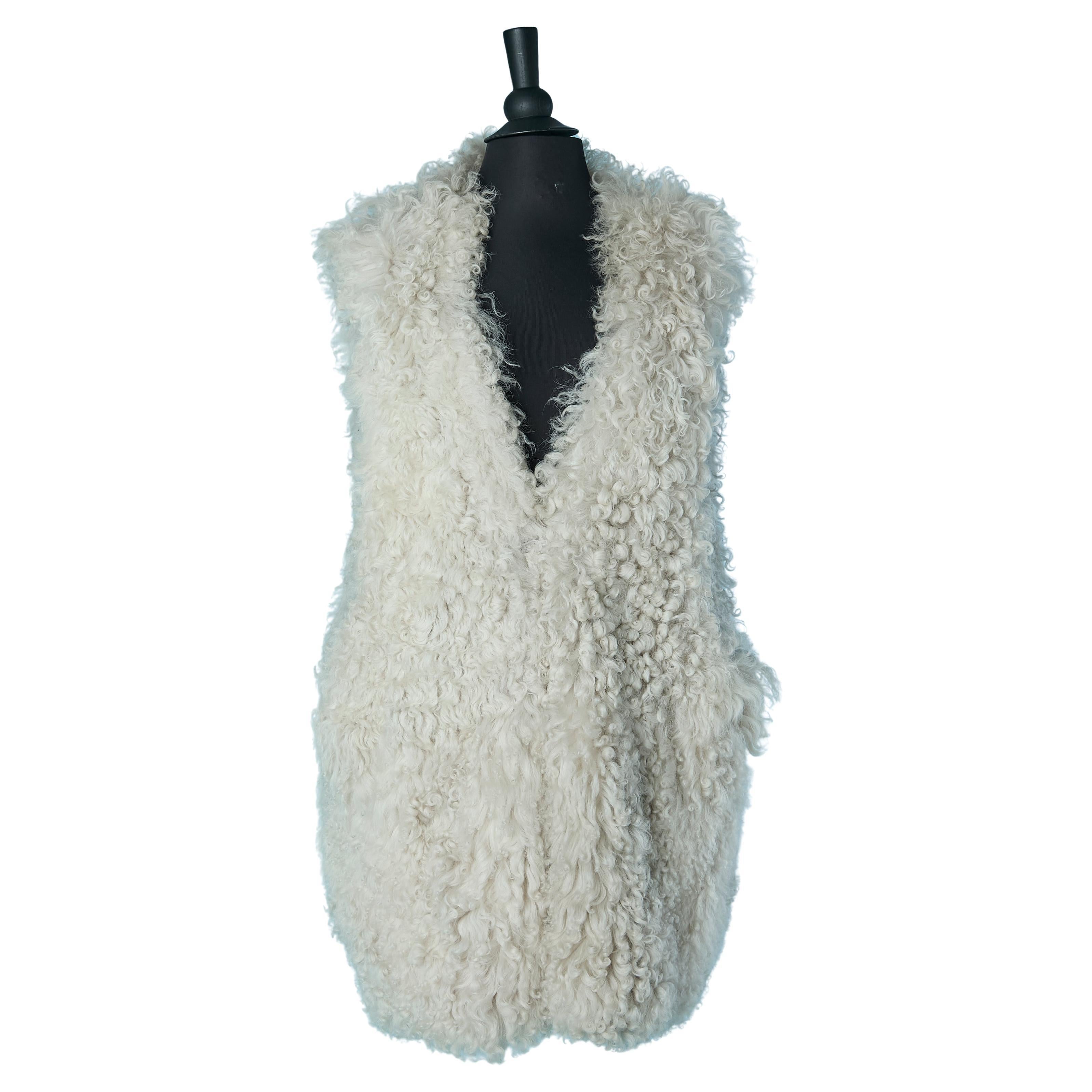 Off-white lamb shearling vest SONIA RYKIEL en venta