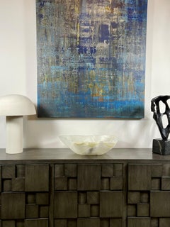 Off-White Large Hand-Carved Onyx Bowl