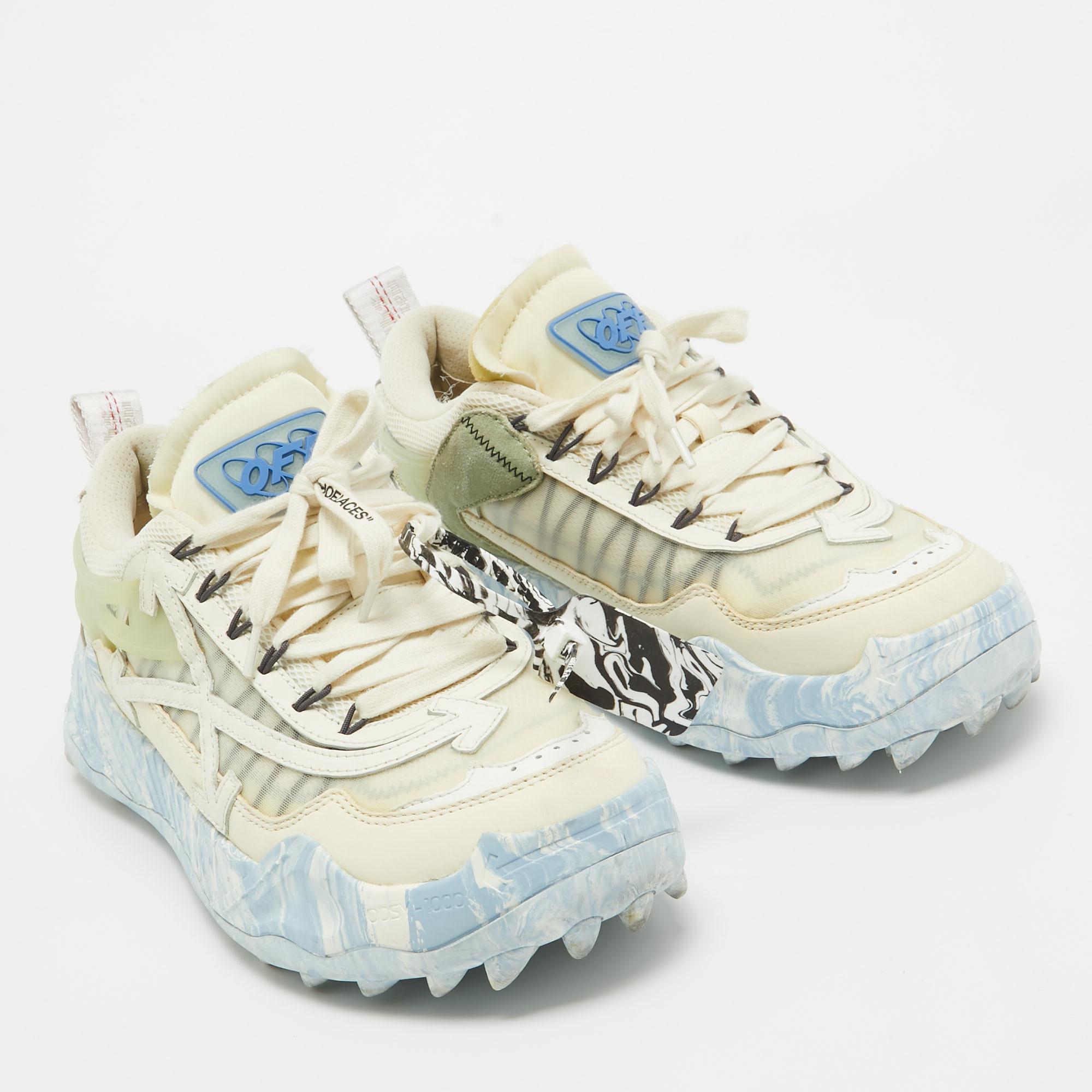 Men's Off-White Leather and Mesh Odsy 1000 Sneakers Size 43