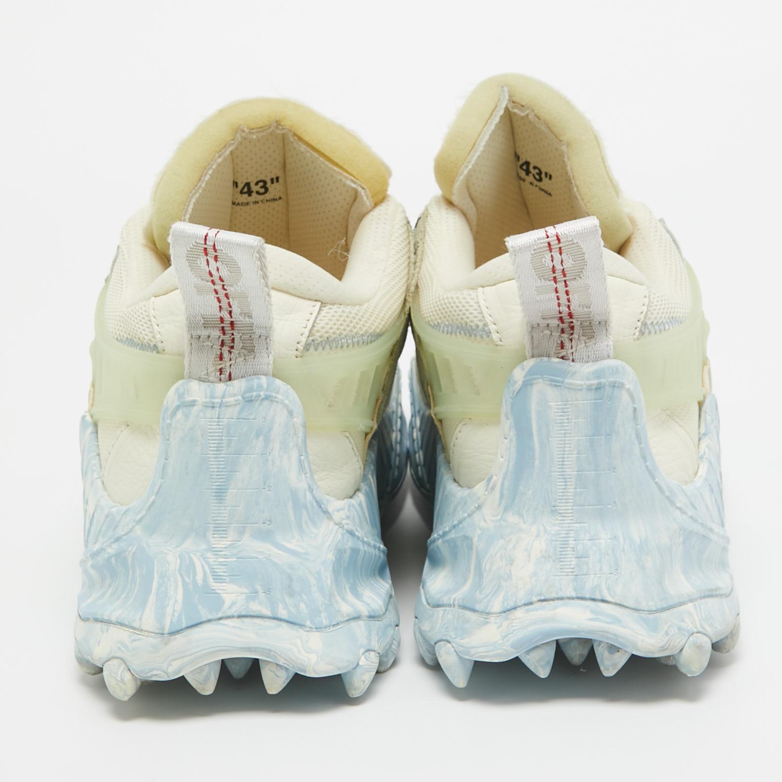 Off-White Leather and Mesh Odsy 1000 Sneakers Size 43 1