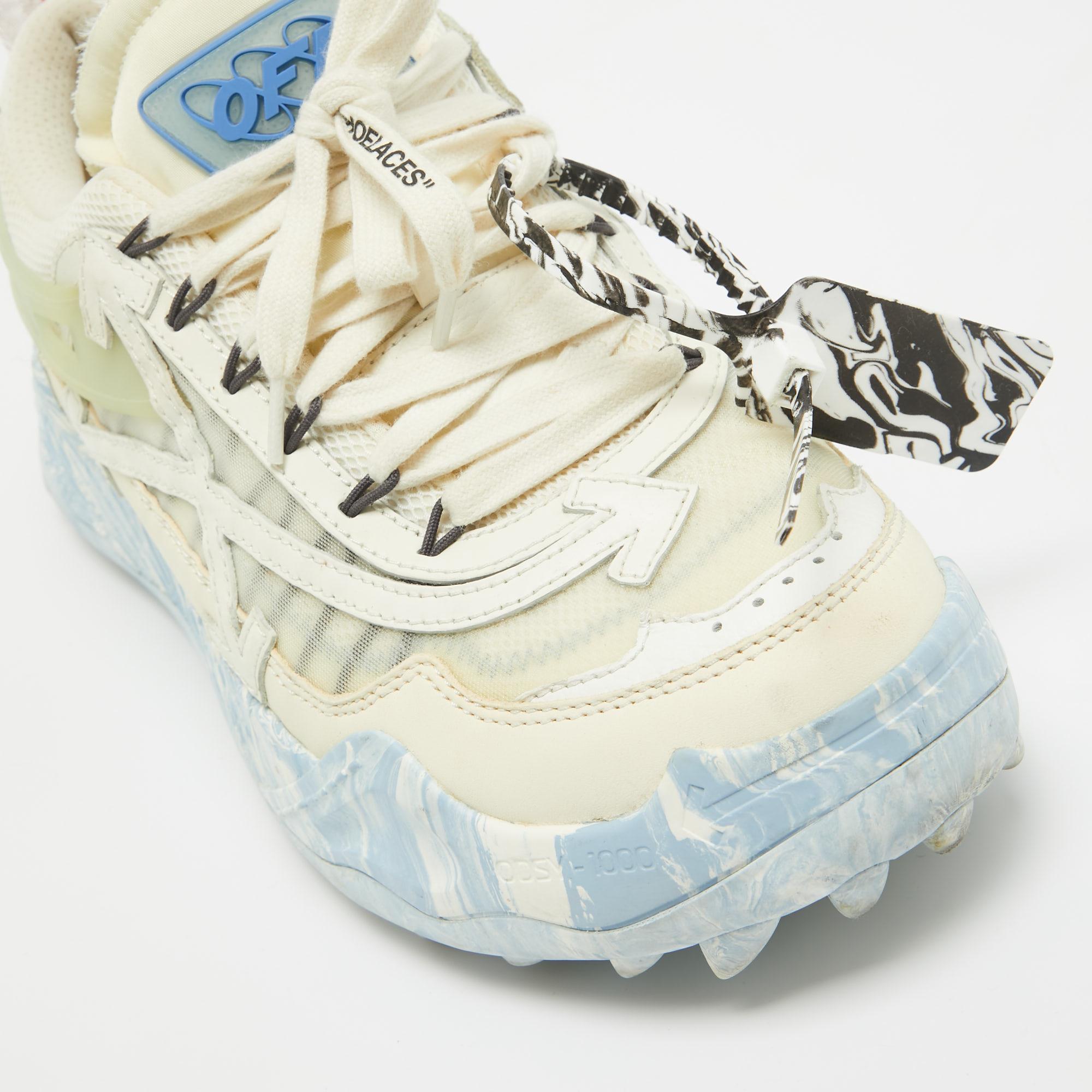 Off-White Leather and Mesh Odsy 1000 Sneakers Size 43 4