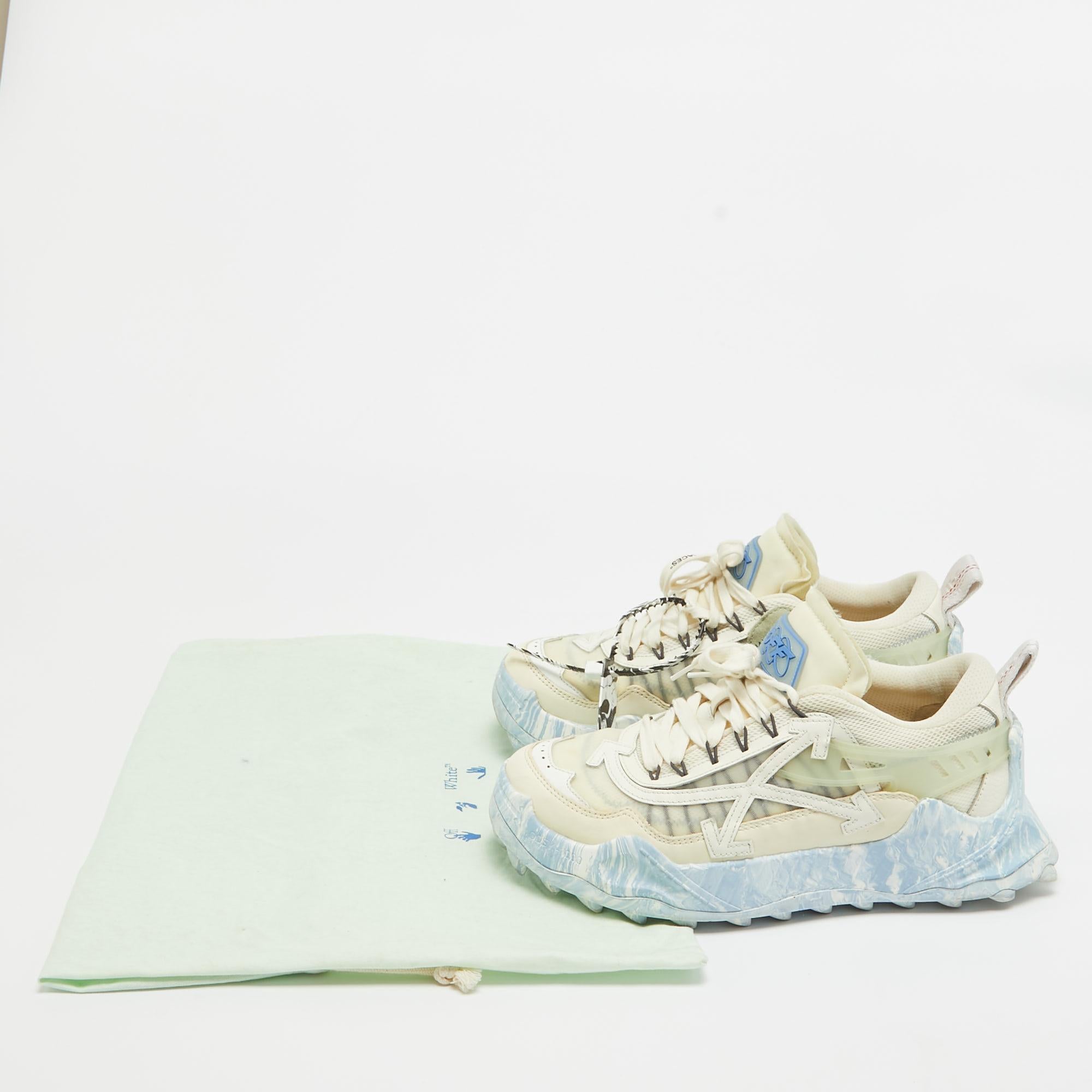Off-White Leather and Mesh Odsy 1000 Sneakers Size 43 5