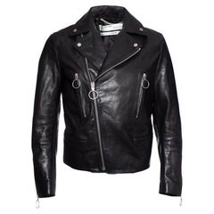 OFF-WHITE, leather biker jacket