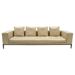Off White Leather "Sim;lice Sofa" by Antonio Citterio for B&B Italia Maxalto