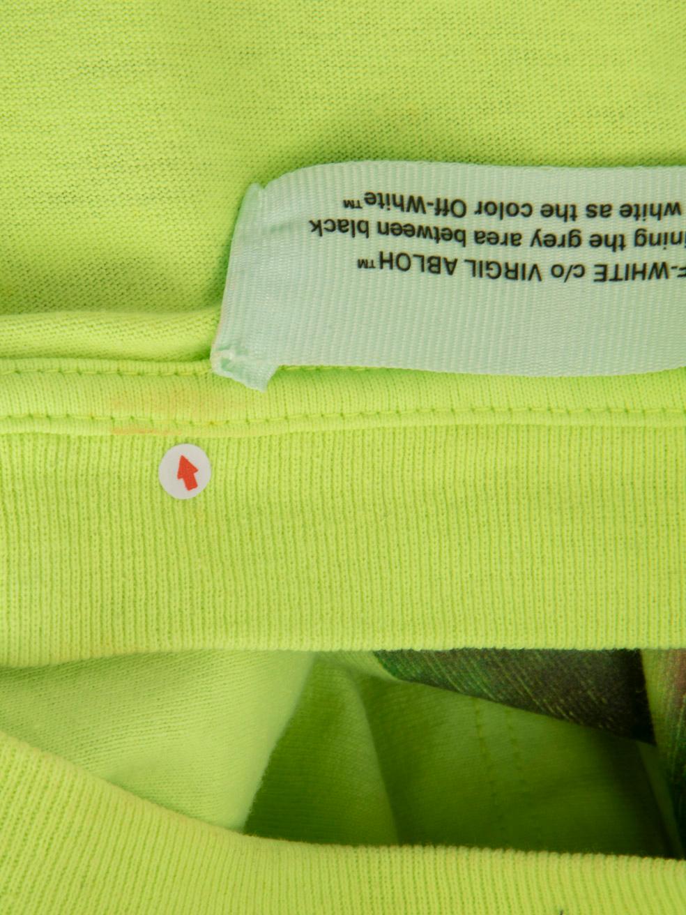 Camiseta estampado gráfico verde lima Off-White Talla S en venta 5