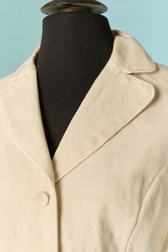 Off-white linen and nylon skirt suit ROCHAS