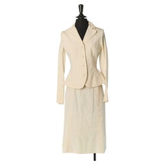 Off-white linen and nylon skirt suit ROCHAS