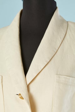 Off-white linen and silk chiffon skirt-suit  Chanel Boutique