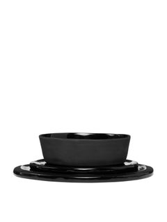 Off-White Matt Ceramics Lunch Set Black No Color