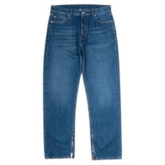 Jean Off-White pour homme, bleu, en coton, coupe ample, taille 34 L