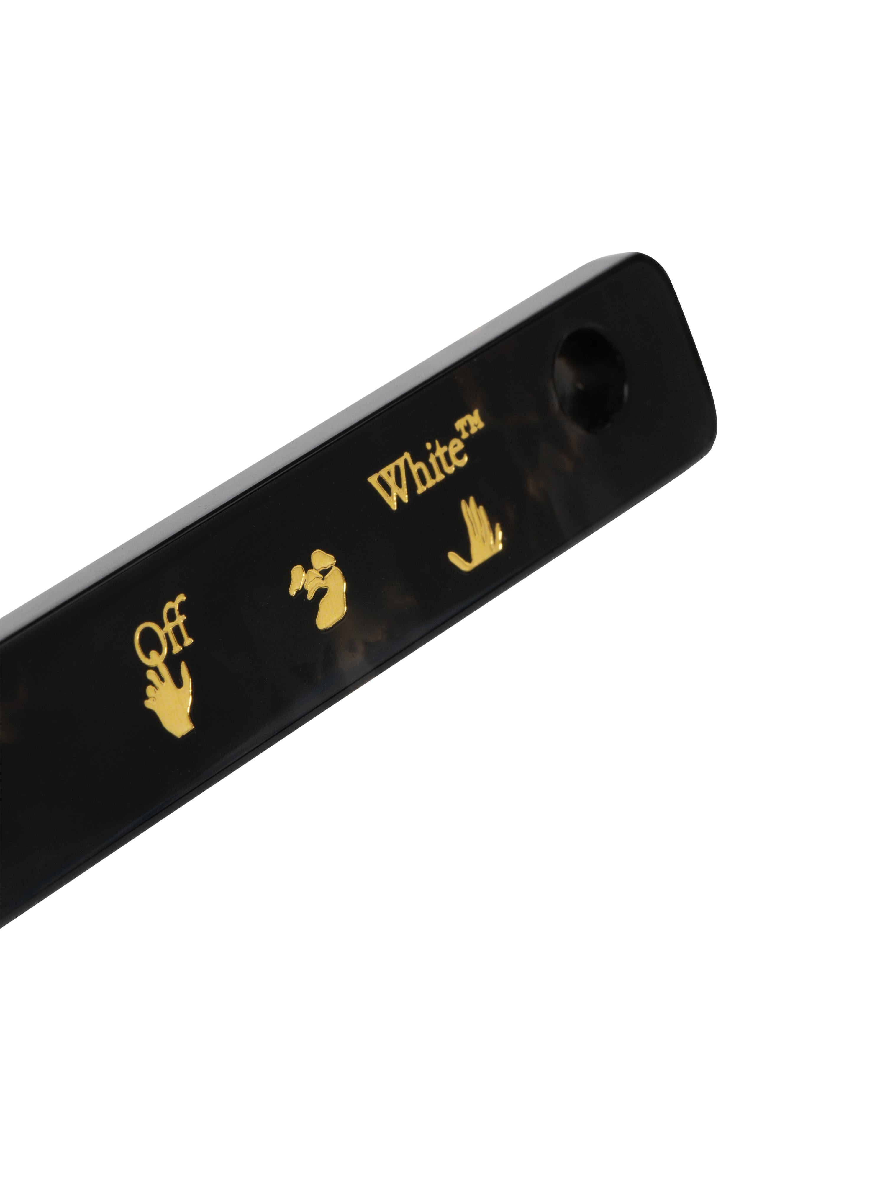 Italian Off-White Meteor Tooth Brush Dark Havana Gold For Sale