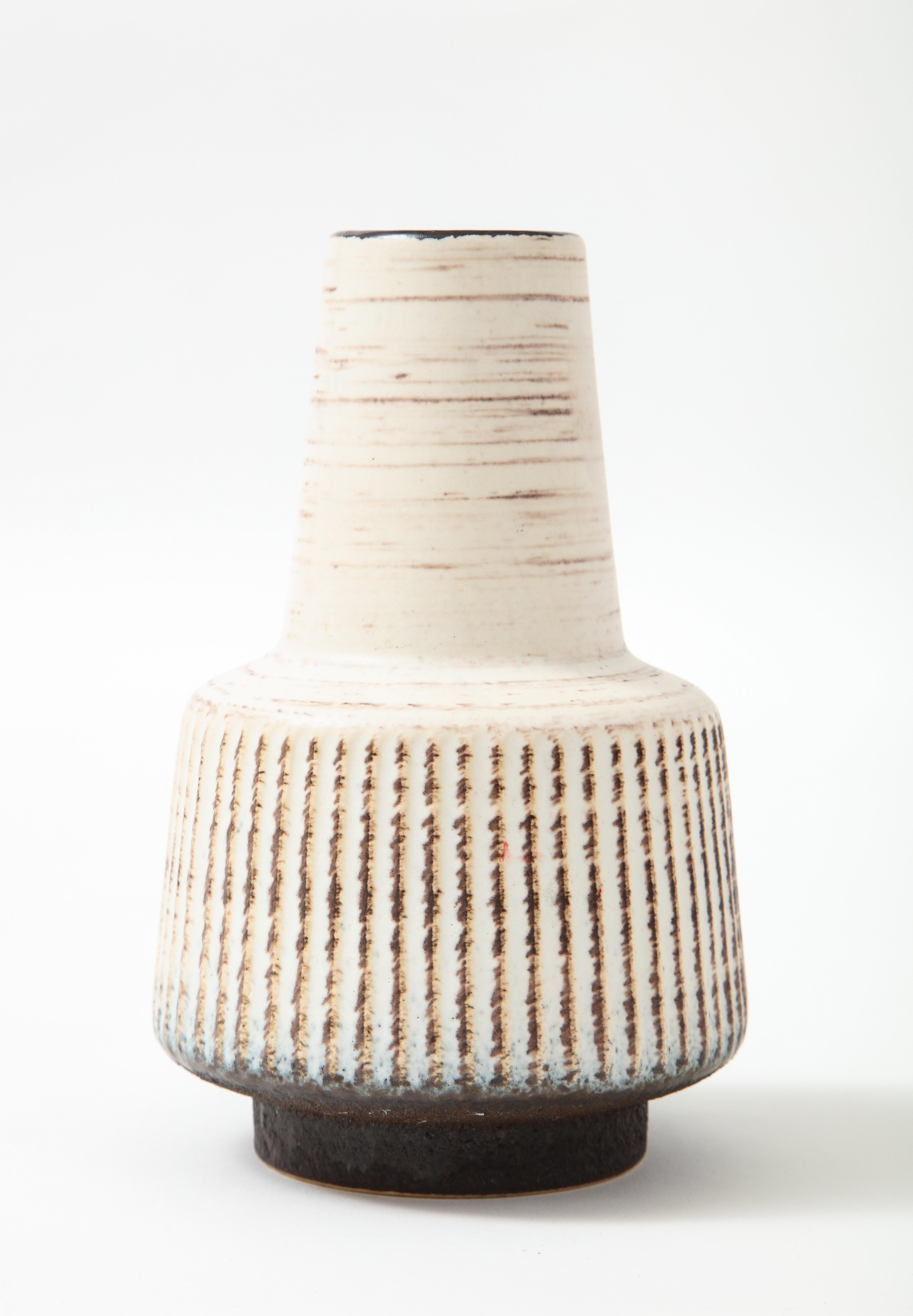 Glazed Off-White Mid Century Scandinavian Vase, 1950's