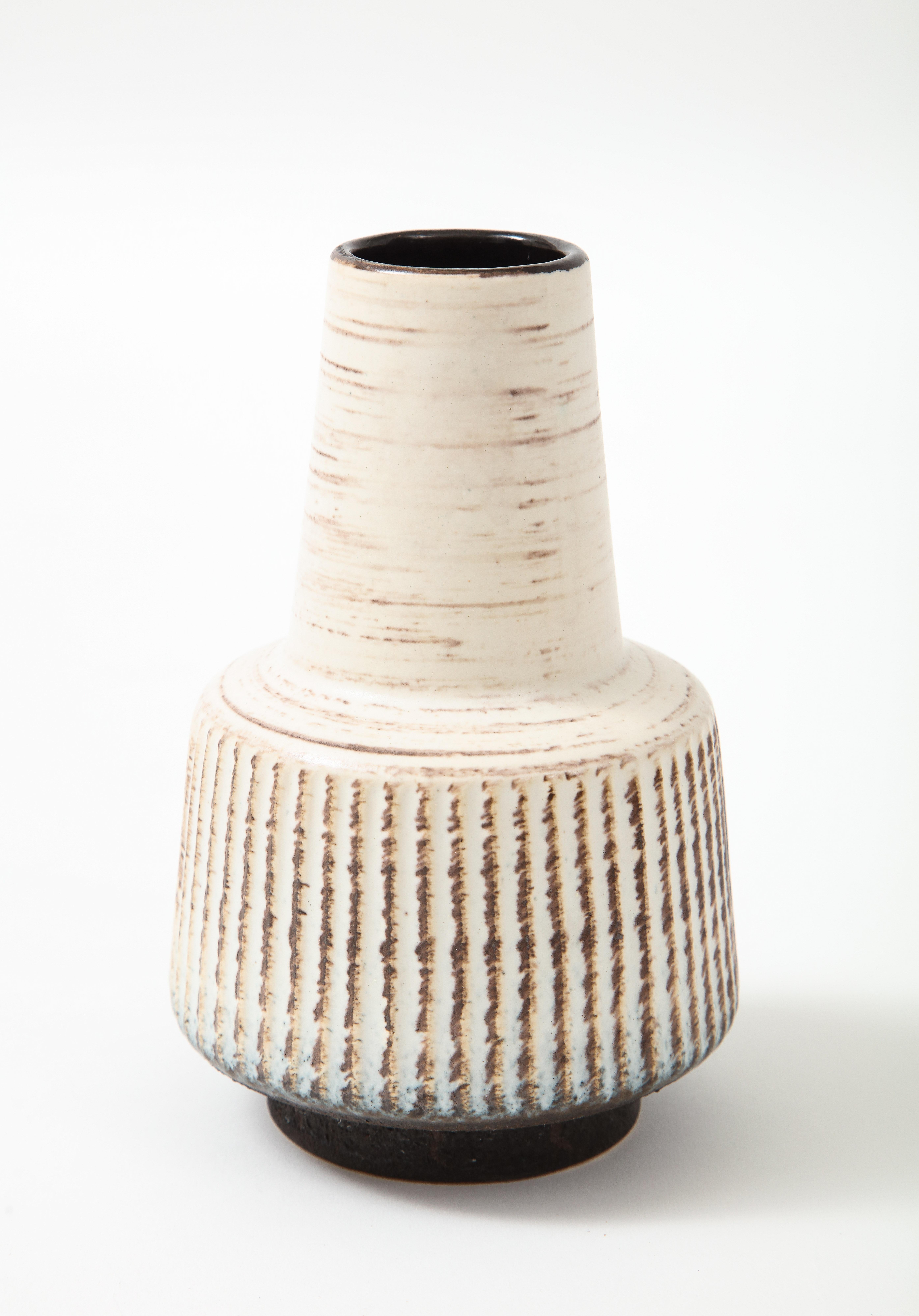 Ceramic Off-White Mid Century Scandinavian Vase, 1950's