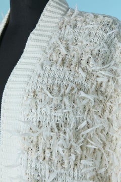 Off-white mixed thread knit sleeveless cardigan MAISON ULLENS