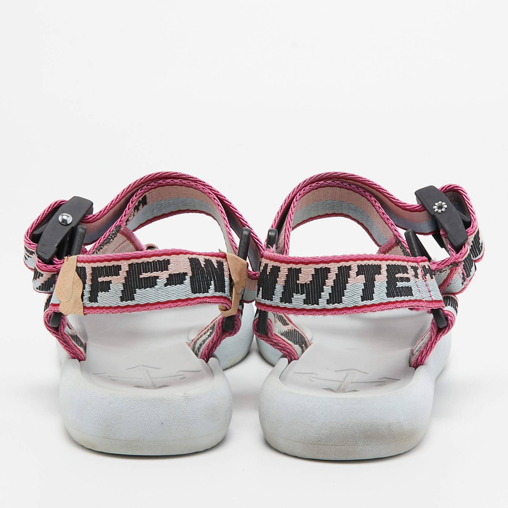 De las mujeres Off-White Sandalias de lona multicolor Preloved Track Logo Slingback Talla  41 en venta