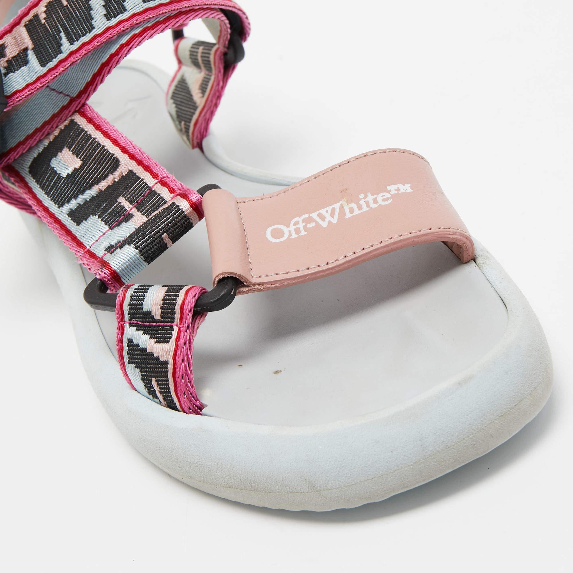 Off-White Sandalias de lona multicolor Preloved Track Logo Slingback Talla  41 en venta 2