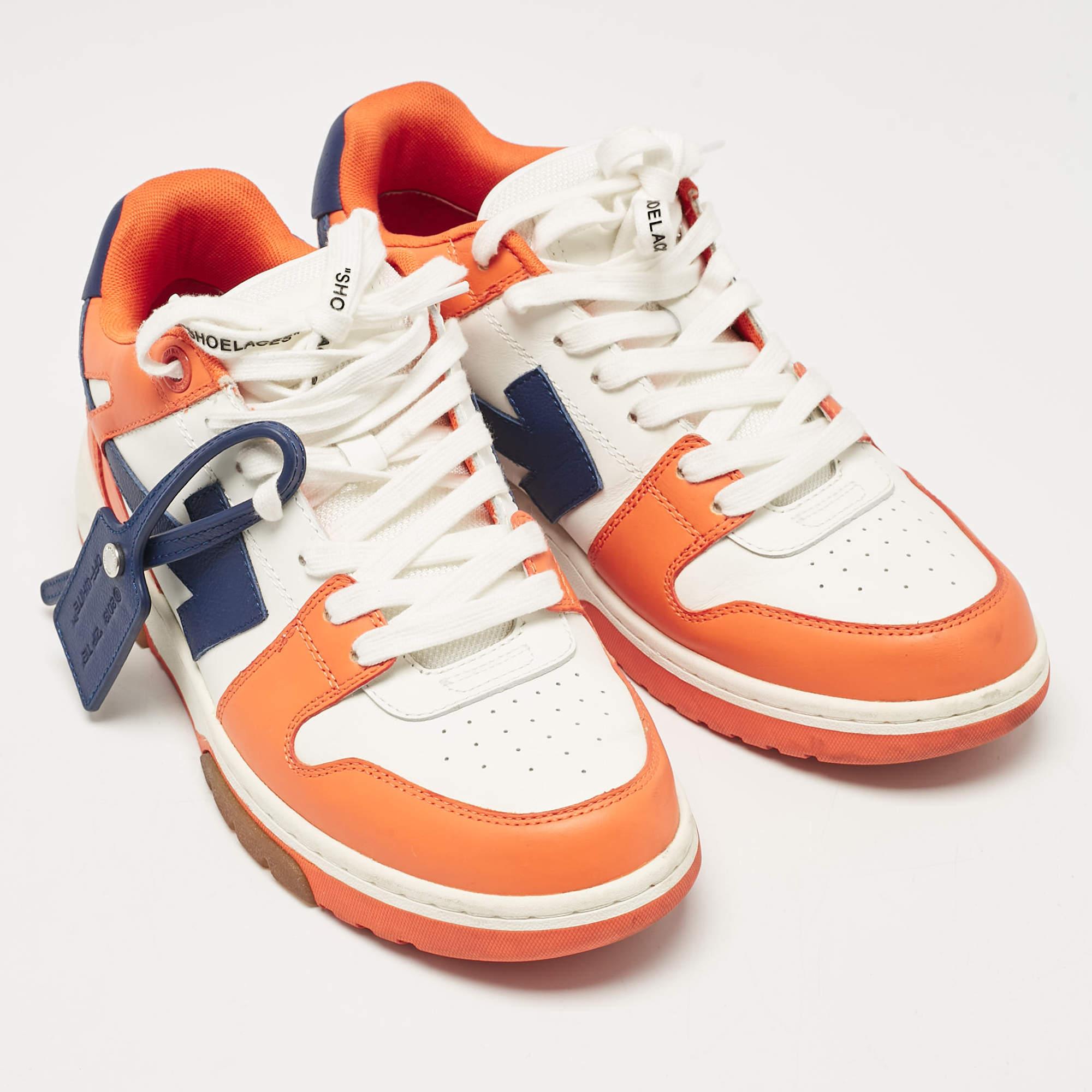 Off-White Multicolor Leather Out Of Office Lace Up Sneakers Size 42 In Good Condition In Dubai, Al Qouz 2