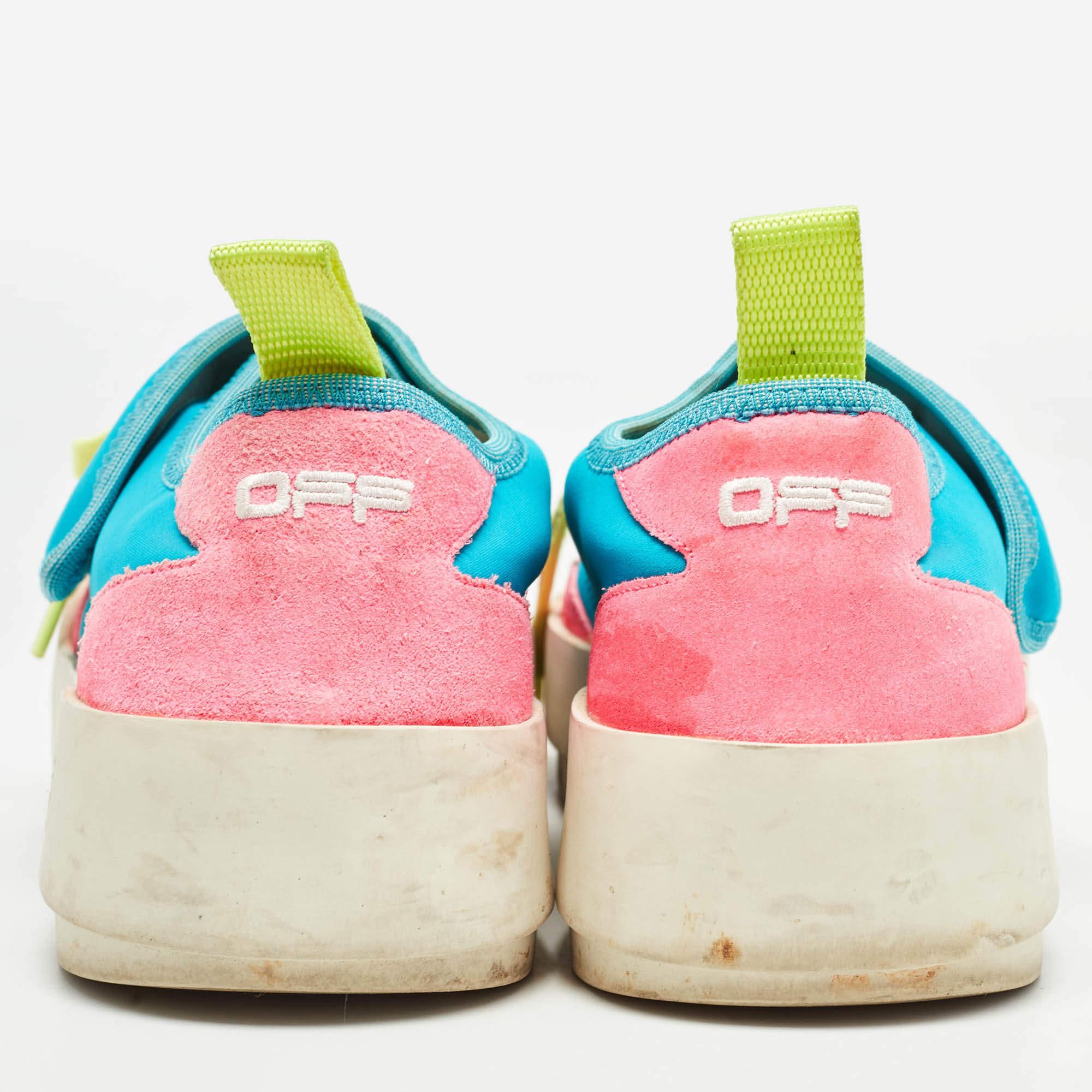 Off-White Multicolor Wildleder und Stoff Virgil Abloh Sneakers Größe 38 Damen