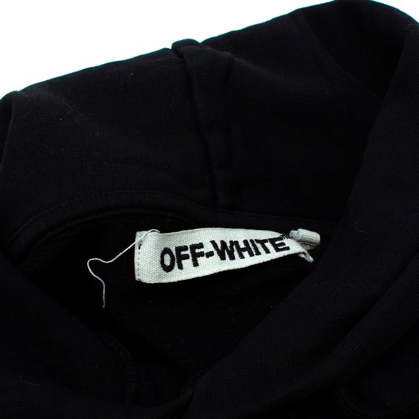 Off-White Nebraska Logo Print Black Cotton Hoodie In Excellent Condition For Sale In London, GB