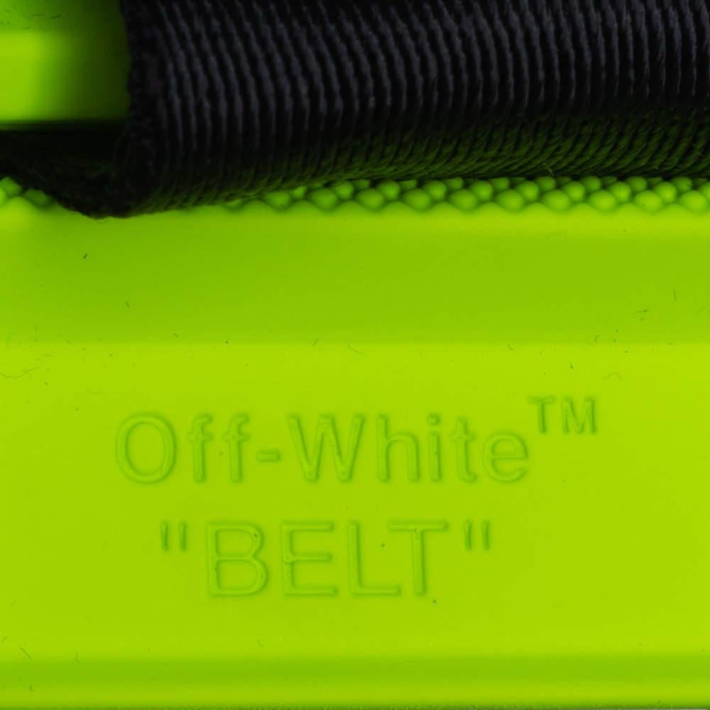 Off-White Neon Green/Black Python Print Nylon Fanny Pack Belt Bag For Sale 6