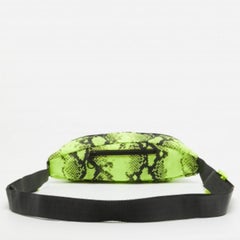 Off-White Neon Green/Black Python Print Nylon Fanny Pack Belt Bag