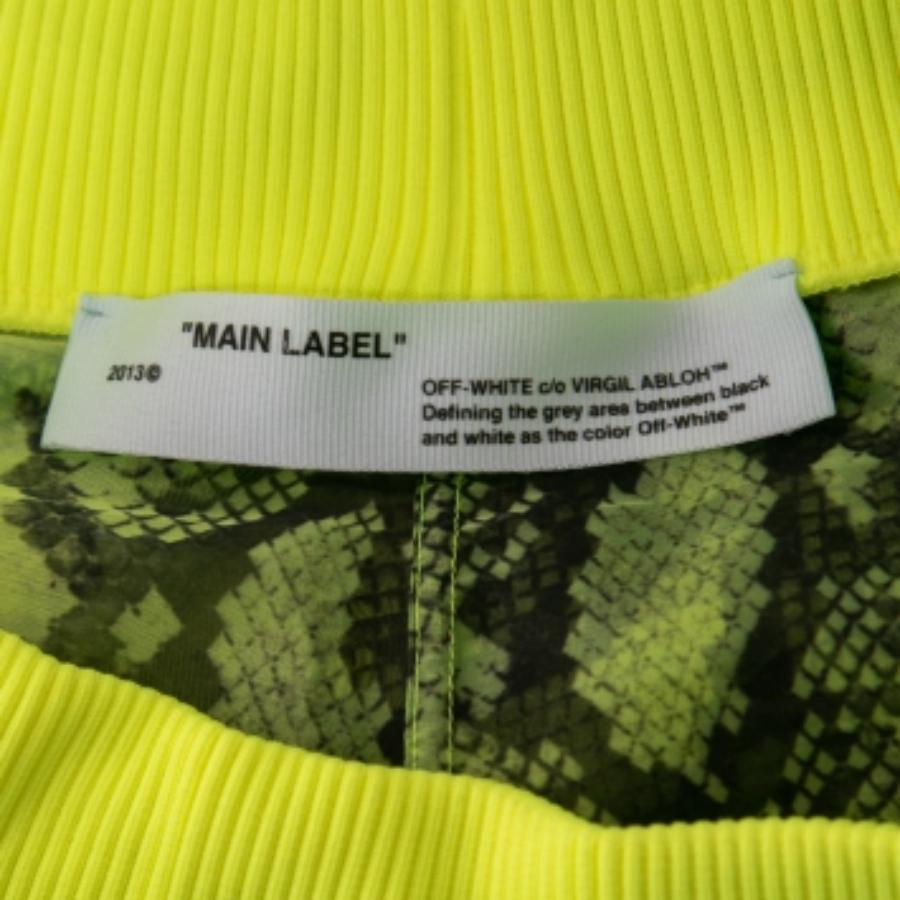 Off-White Amarillo Neón Serpiente Tul Rib Knit Trimmed Joggers M Verde en venta