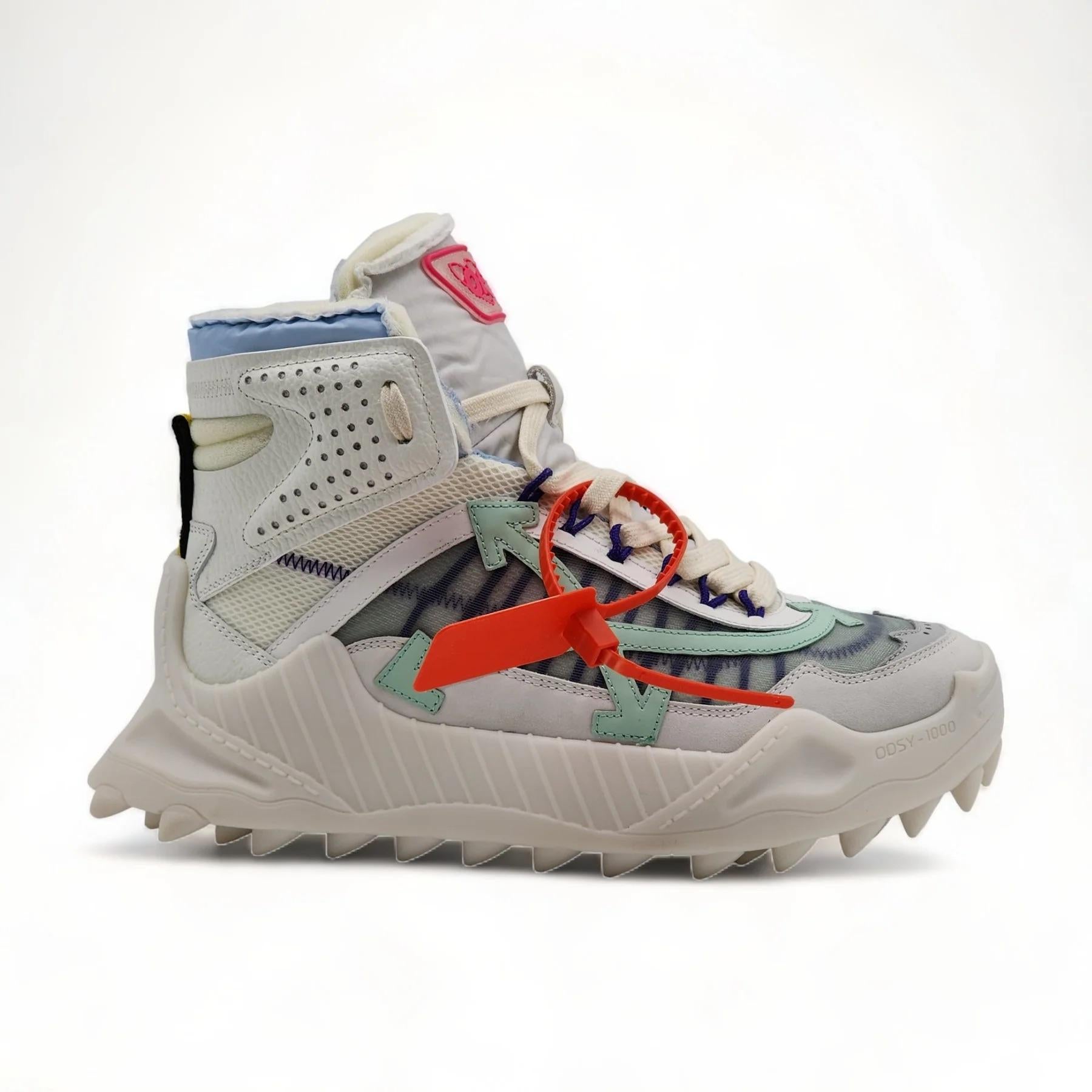 Off-White ODSY 1000 Hi Top Sneakers White Pale Blue For Sale 1