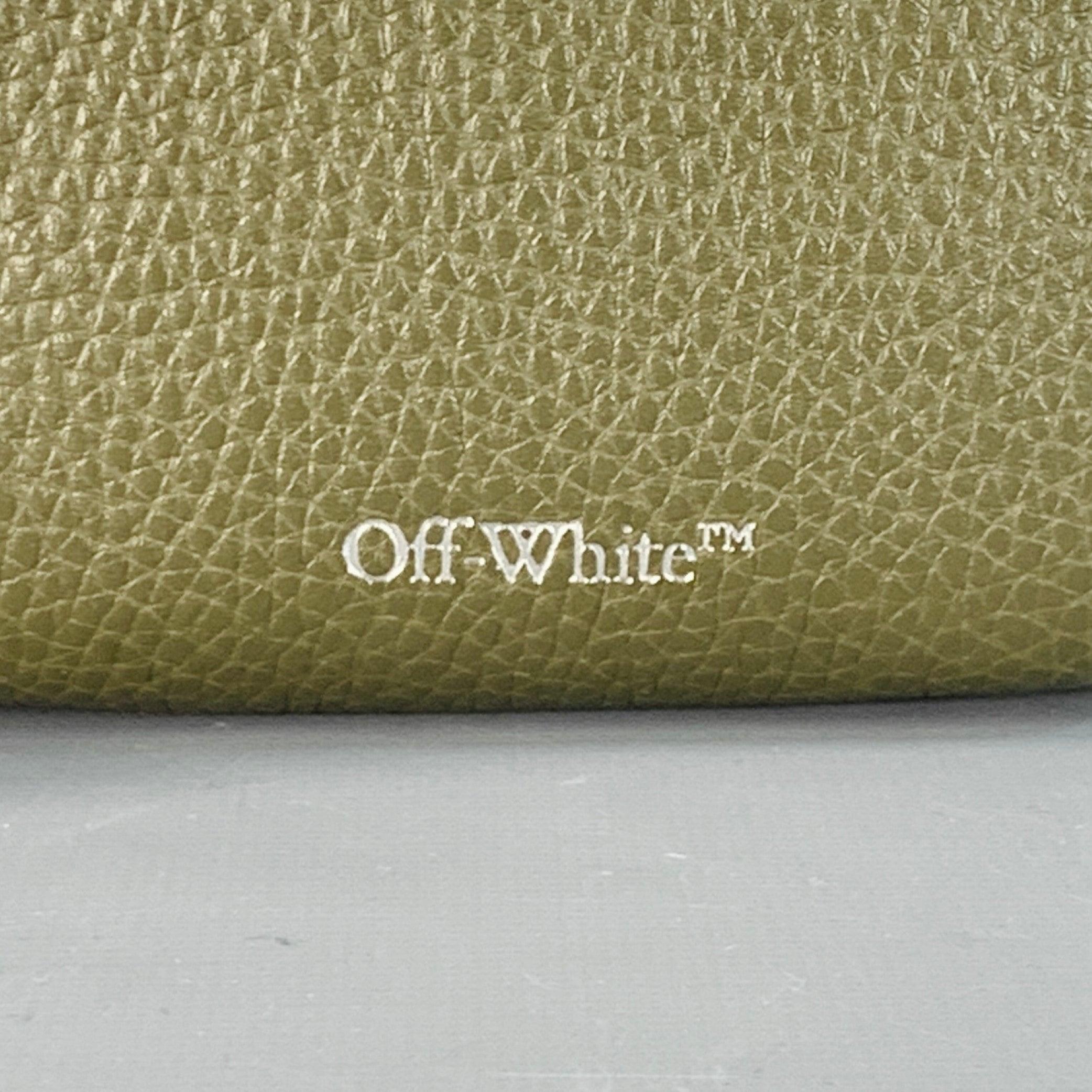 Uomo OFF-WHITE Borsa telefonica in pelle di ciottoli goffrata verde oliva taglia unica in vendita