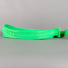 OFF-WHITE Cintura in misto poliammide verde e bianco con logo Web industriale in taglia unica