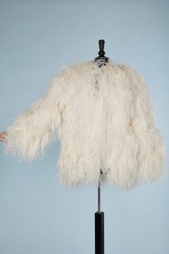 Off-white ostrich evening jacket Michael Novarese