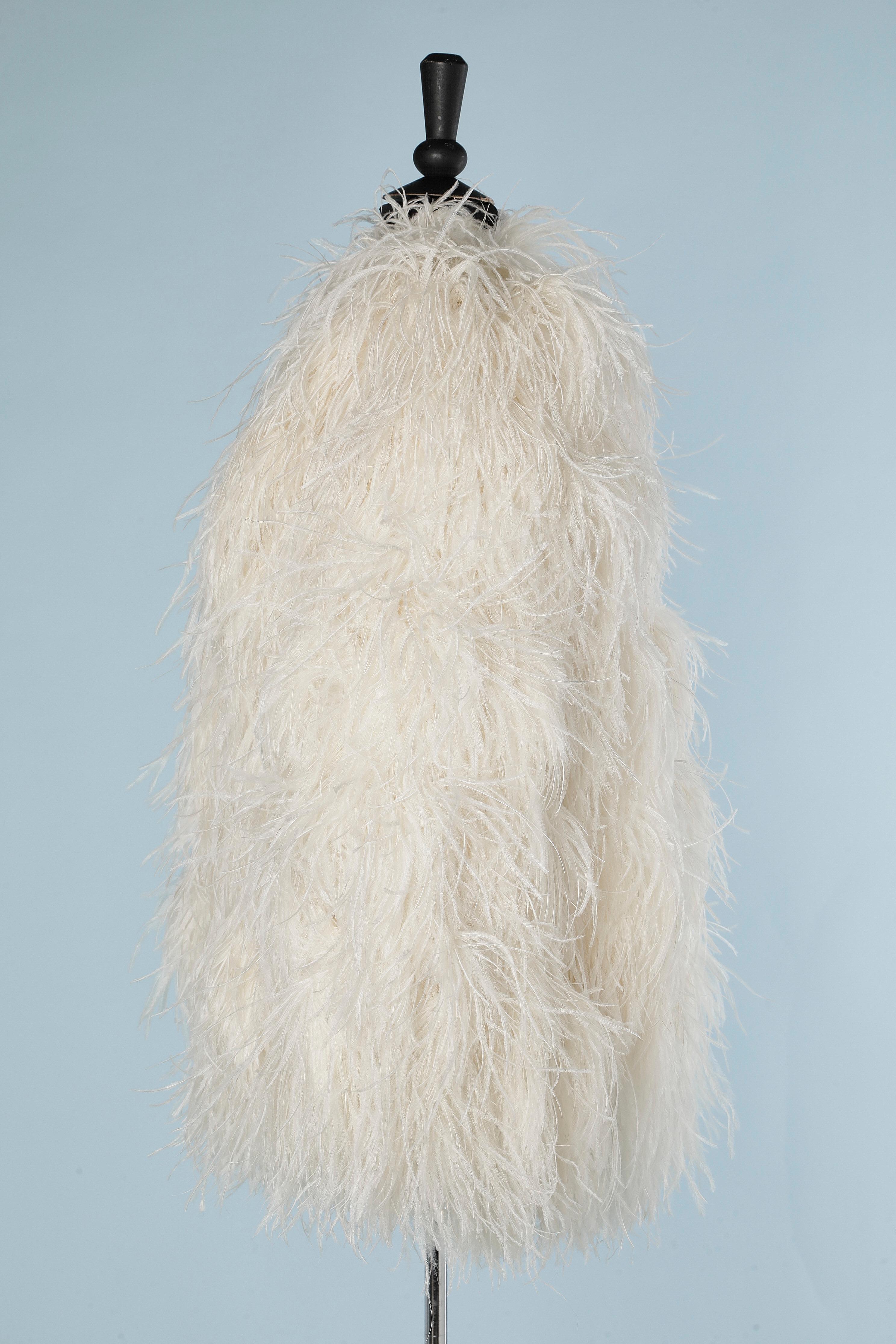 Off-white ostrich evening jacket Michael Novarese  In Excellent Condition In Saint-Ouen-Sur-Seine, FR
