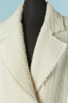 Off-white oversize bouclette coat with snap closure Erika Cavallini