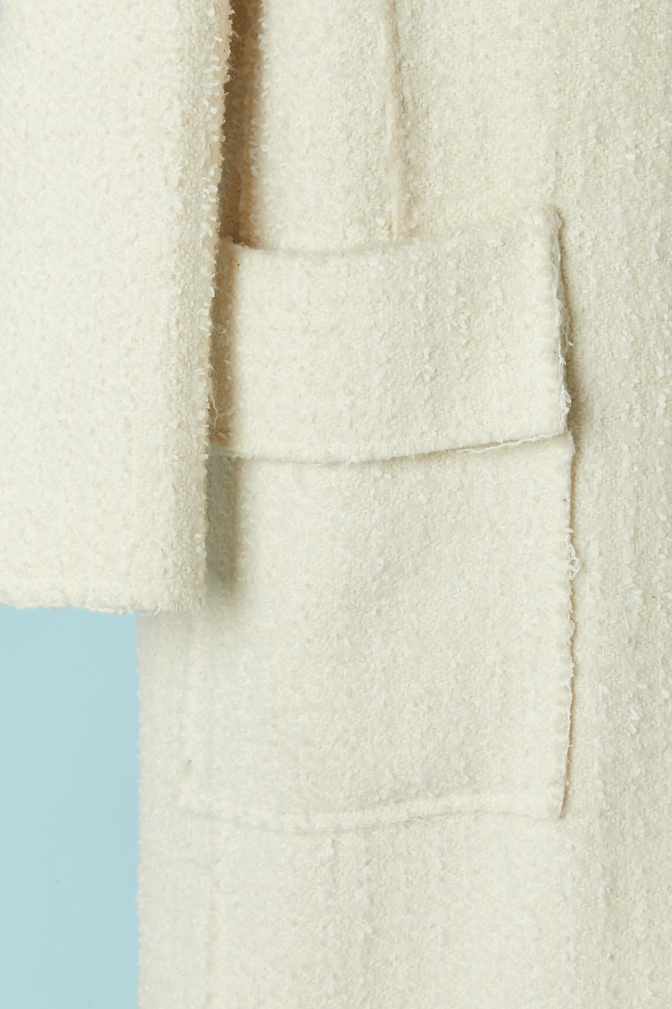 Cappotto bouclette oversize bianco sporco con chiusura a scatto Erika Cavallini In condizioni ottime in vendita a Saint-Ouen-Sur-Seine, FR