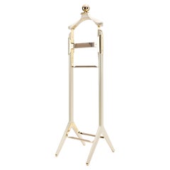 Off-White Permanent Style Valet Stand by Honorific in Solid Brass and Ash Grey