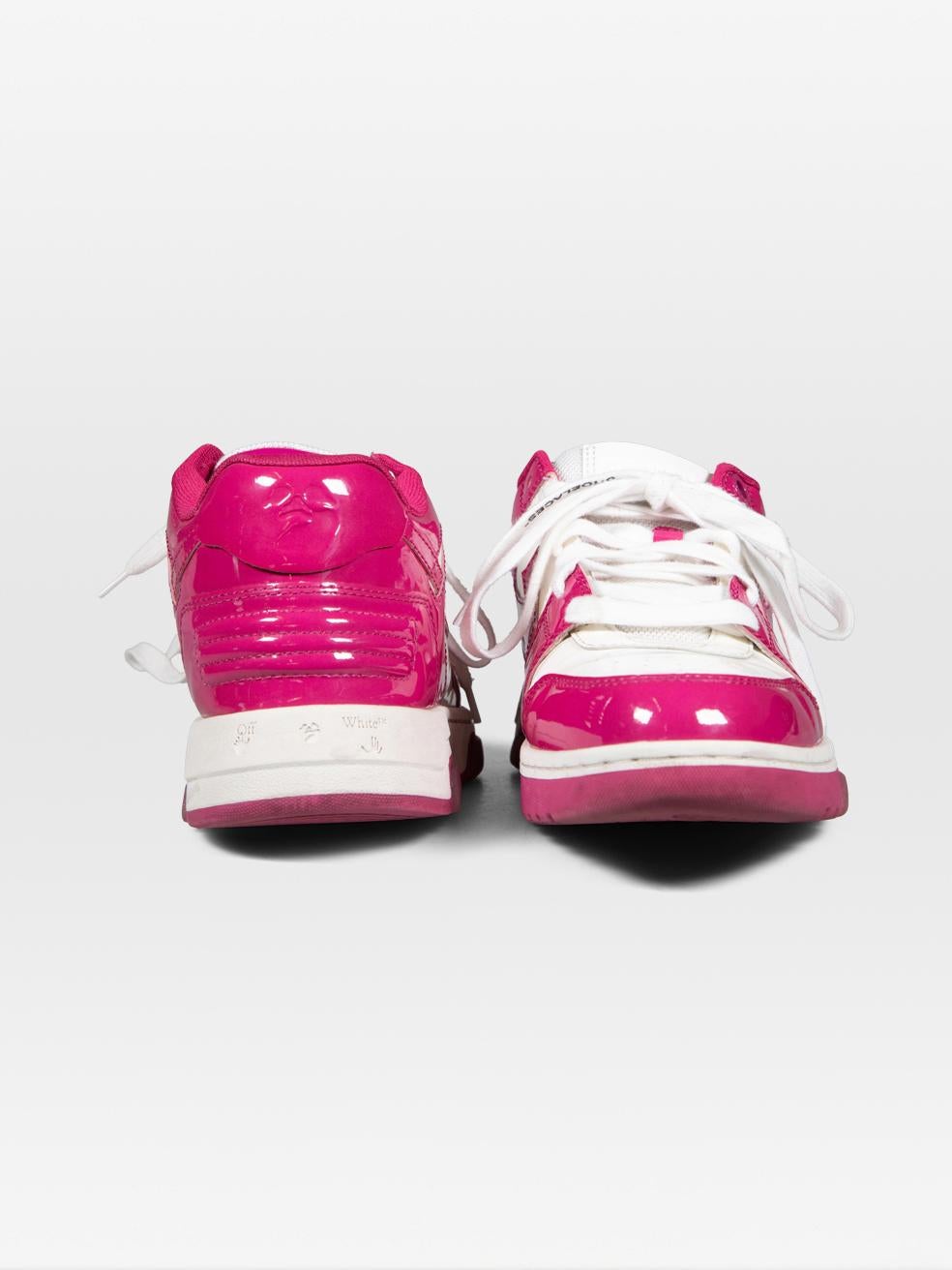 Rose Off-White Pink Patent Out Of Office Trainers Size IT 38.5 en vente