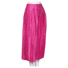 Culottes a gamba larga in raso stampato rosa di Off-White M