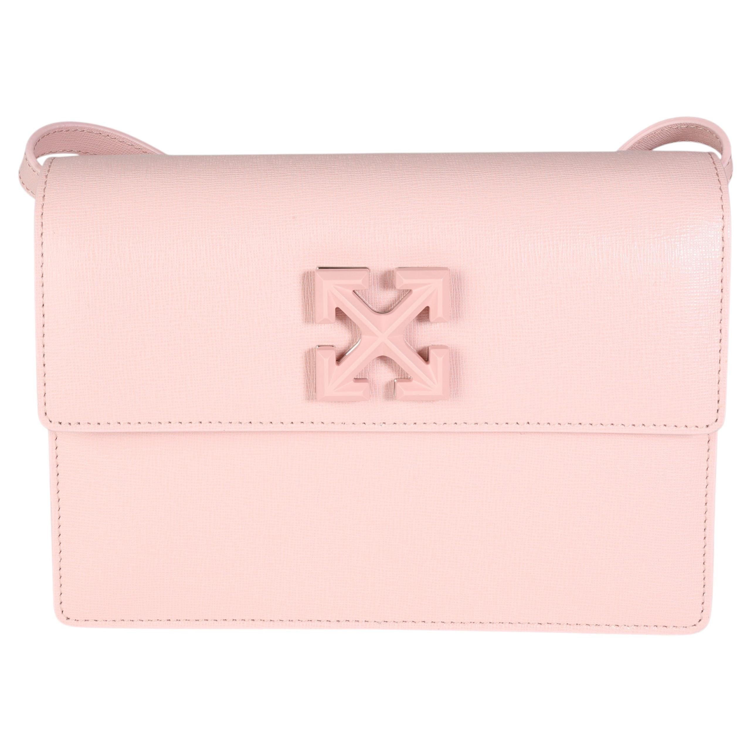 Pre-owned Off-white Pink Saffiano Leather Jitney 2.0 Crossbody Bag