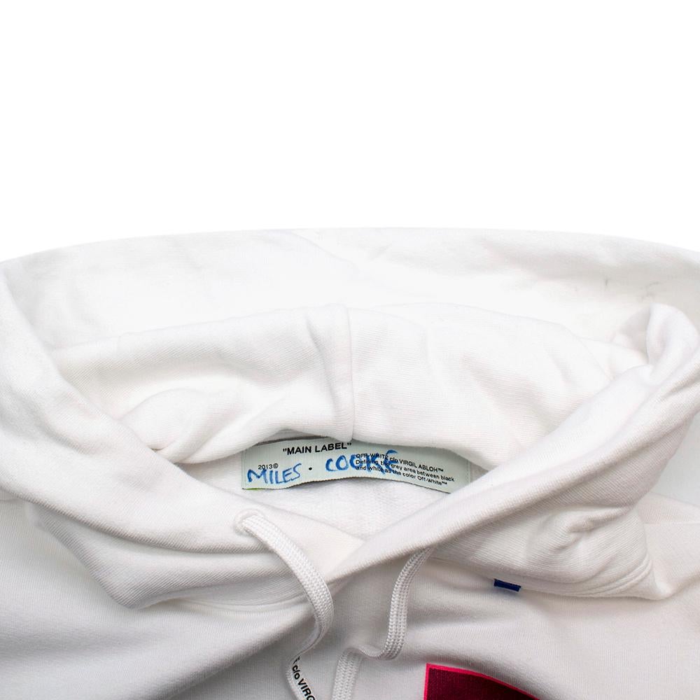 Gray Off-White Pink/White Cotton Print Incompiuto Hoodie - Size L For Sale