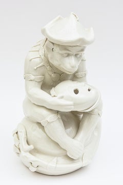 Porcelain Monkey Sculpture See No Evil, Hear No Evil Vintage