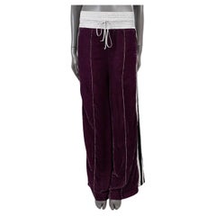 Off-White violet 2017 SATIN-TRIM CRUSHED VELVET TRACK Pantalon 36 XXS