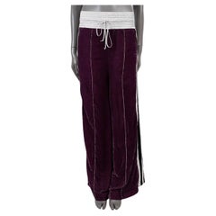 OFF-WHITE púrpura 2017 SATIN-TRIM CRUSHED VELVET TRACK Pantalones 36 XXS