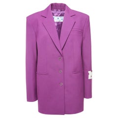 Used Off-White Purple Crepe Oversized Single-Breasted Blazer S