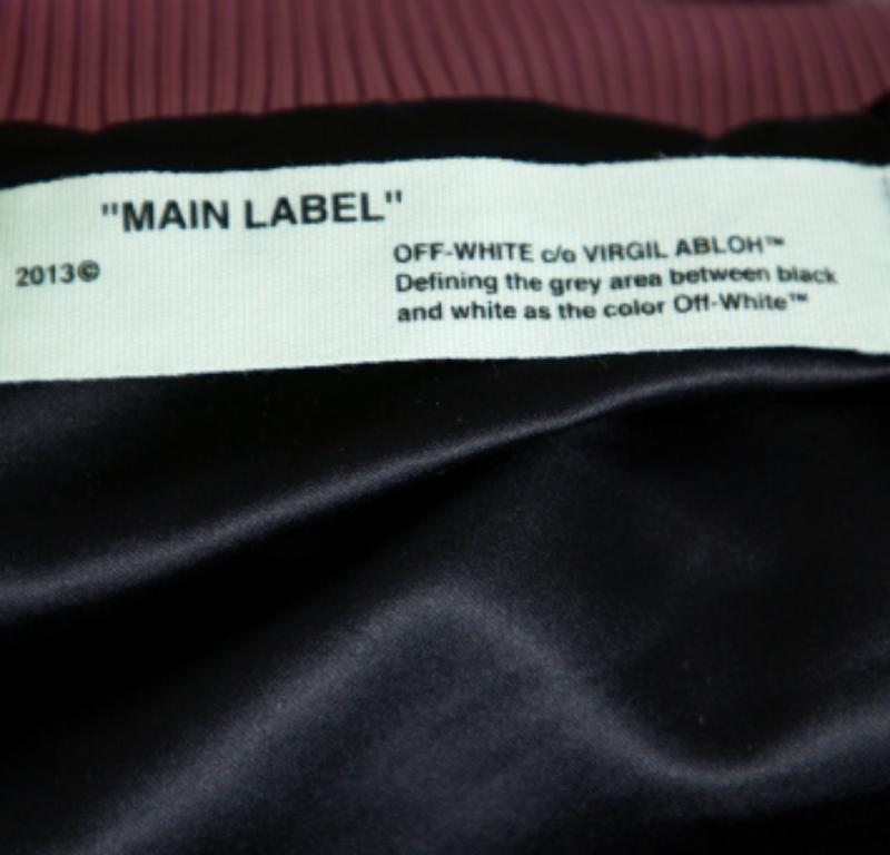 Off-White Purple Crushed Velvet Zipper Front Bomber Jacket M For Sale 1